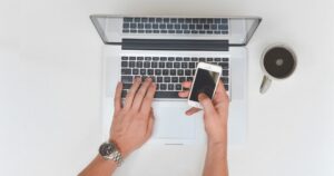 Laptop and phone
